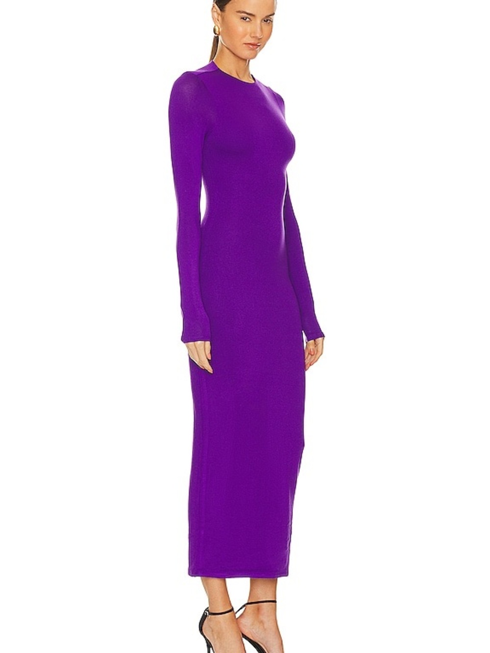 Afrm Long Sleeve Purple Maxi Dress